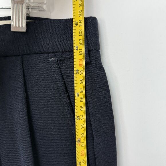 Vintage 80s Todays Man Wool Pleated Trouser Black 36x32 Cuffed - Picture 15 of 16